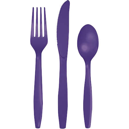 Touch Of Color Assorted Plastic Cutlery, Purple, 288PK 010426